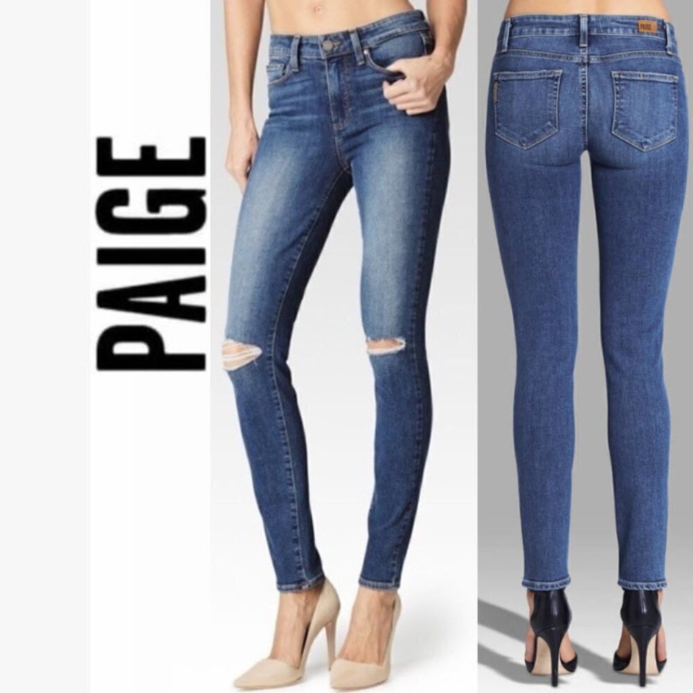 PAIGE Zoey Ankle Skyline Destructed Skinny Jeans 25